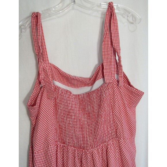 Draper James RSVP Red Gingham Linen Blend Lined Midi Dress Size XXL EUC - Picture 4 of 5